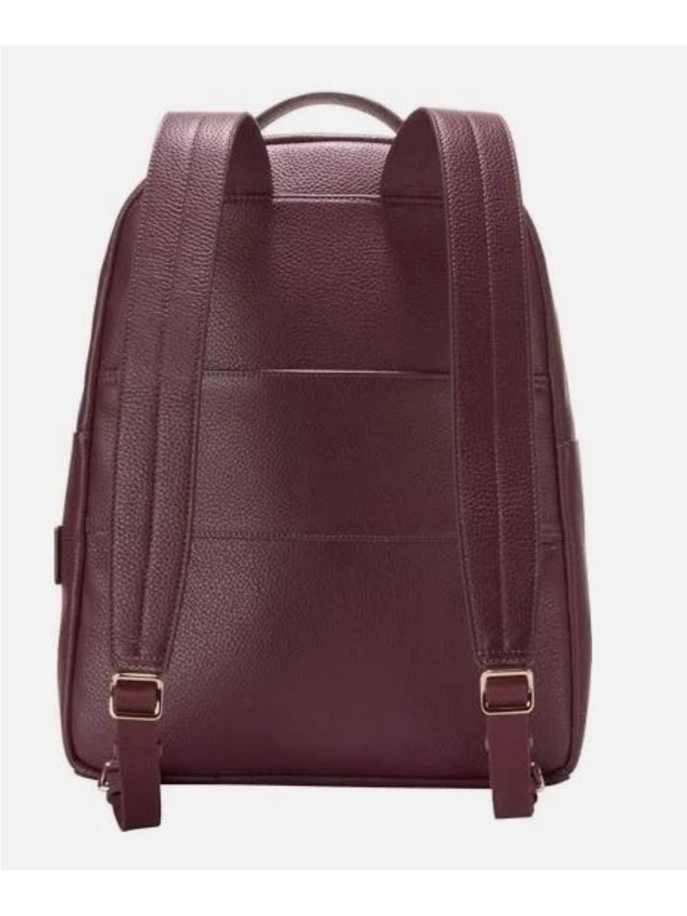 Cole Haan Burgundy Leather Backpack with Gold Hardware - Picture 4 of 4